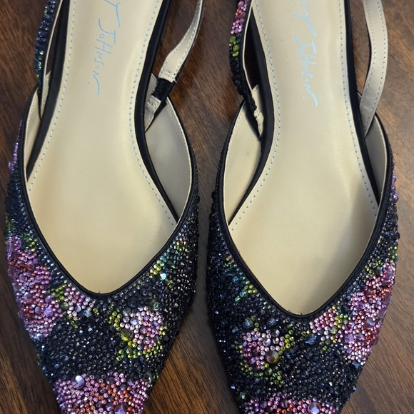Betsey Johnson Shoes - Betsey Johnson Black and Pink Beaded Flats